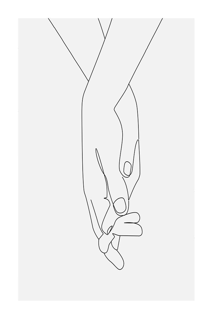 Minimalist Handhold Line Art Poster