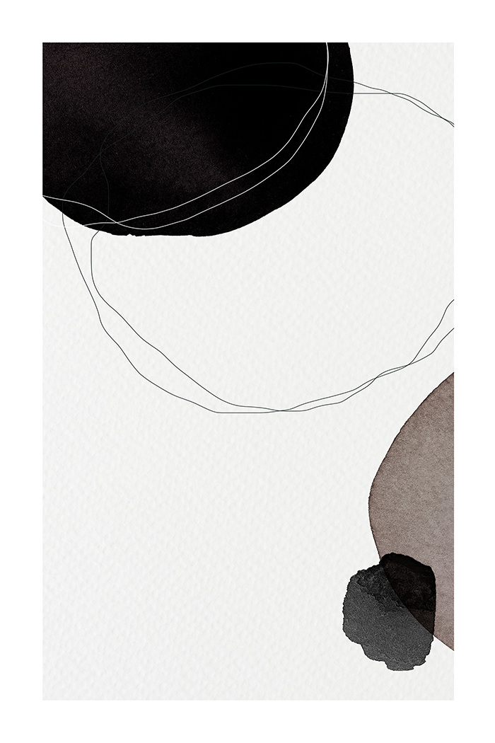 Black and White Abstract Shape Poster