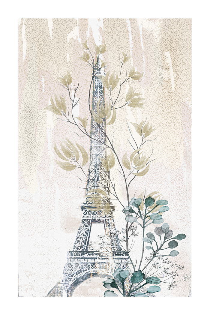 Paris Eiffel Tower Painting Poster