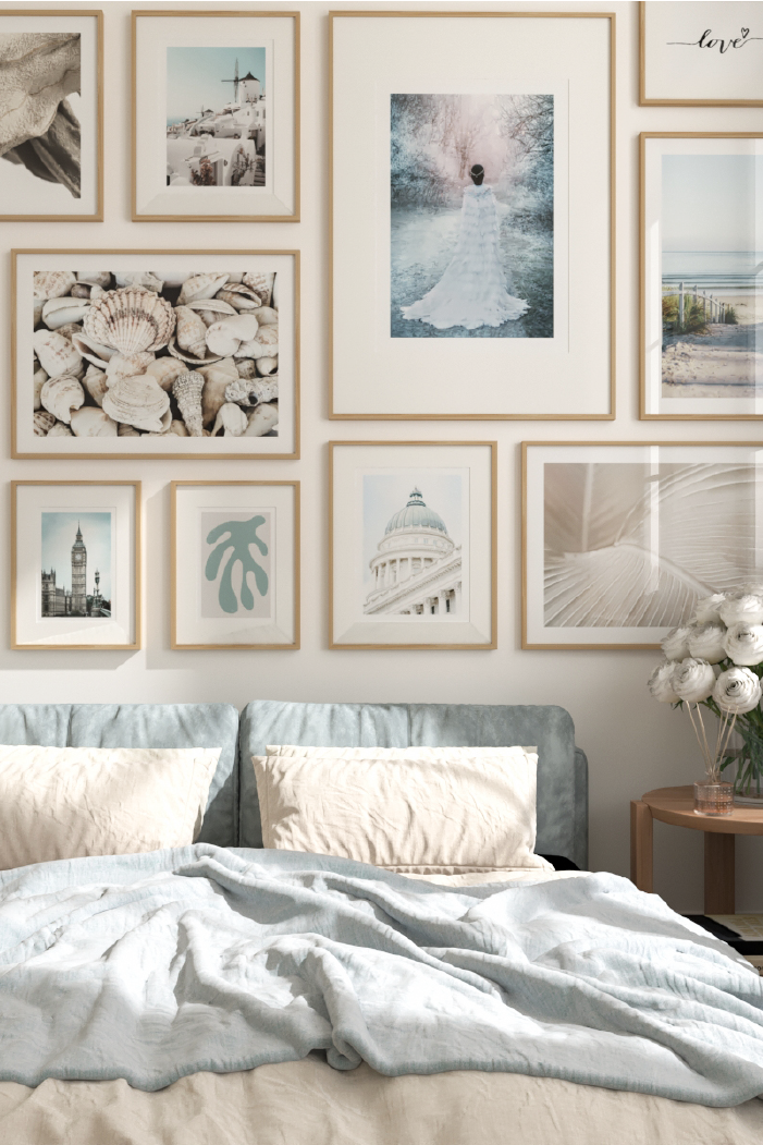Beige Blue Architecture Poster