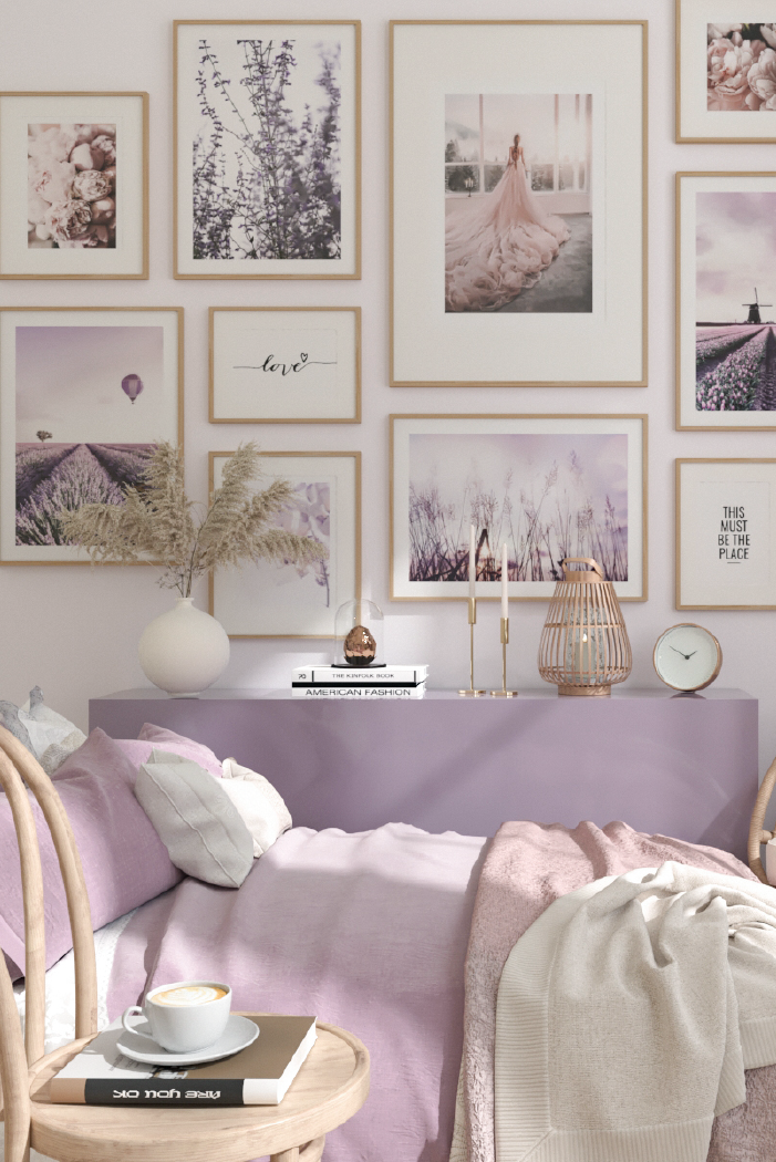 Purple Lavender Field Poster