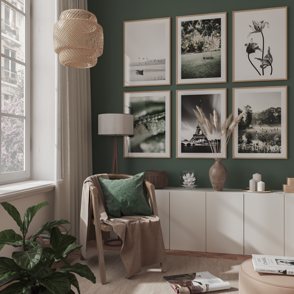 Large Wall Art for Living Room Nature Photo Green Print Decor Modern Art Eclectic Photo Wall