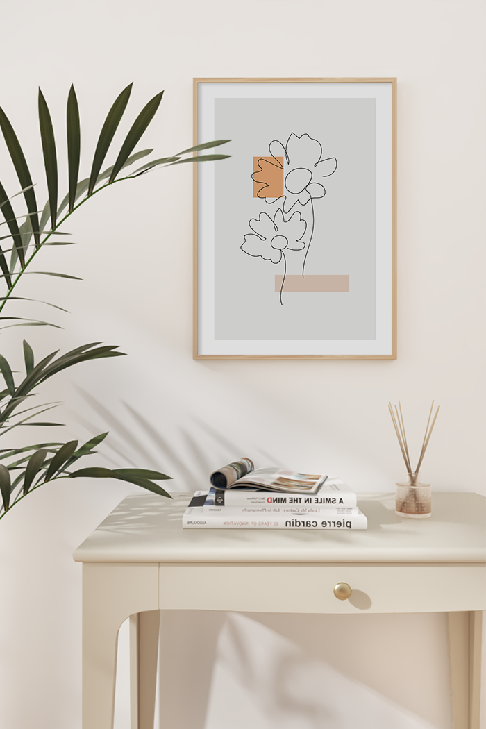 Flower Lines Poster