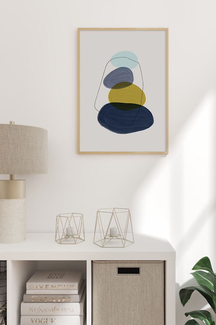 Abstract Deep Blue Shape Poster
