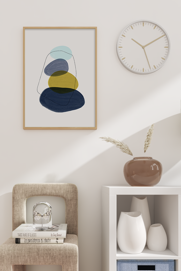 Abstract Deep Blue Shape Poster
