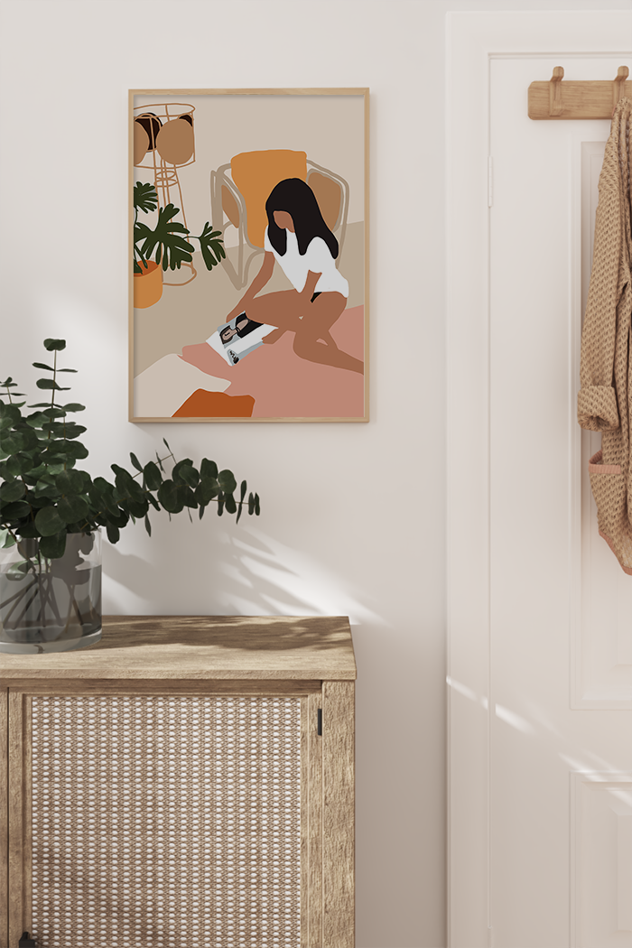 Boho Girl Illustration Poster