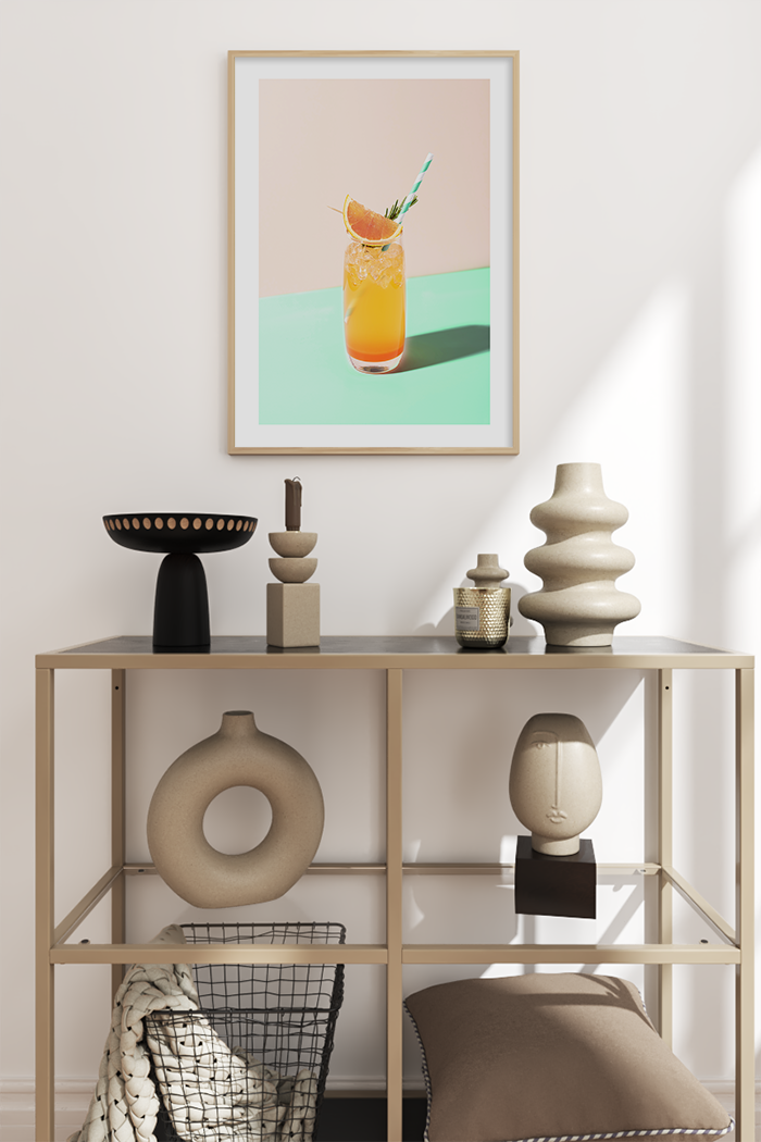 Icy Orange Drink Poster