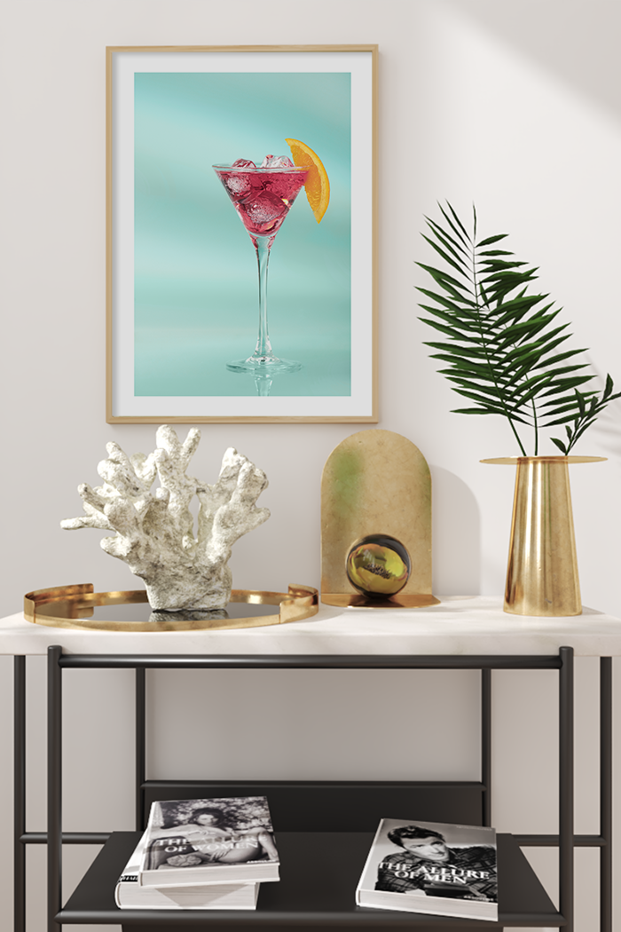 Turquoise Purple Cocktail Poster