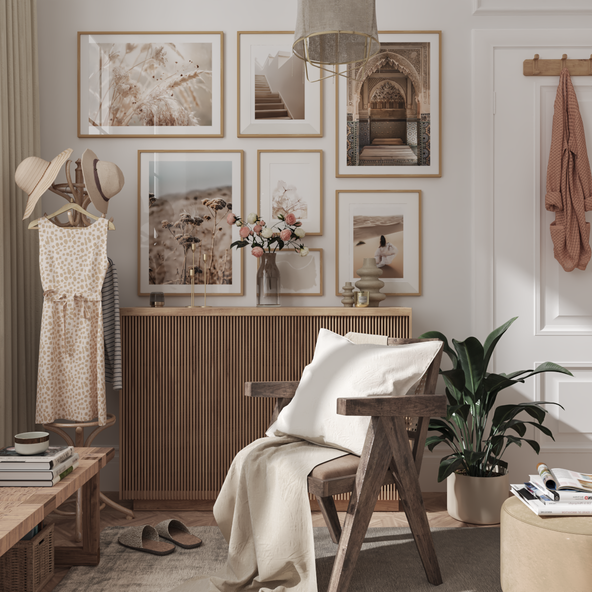 Modern Apartment Living Room Design Boho Themed Wall Picture Frame Teenage Girl Decoration Ideas