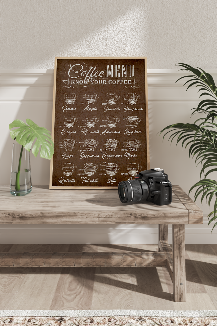 Vintage Brown Coffee Menu Poster