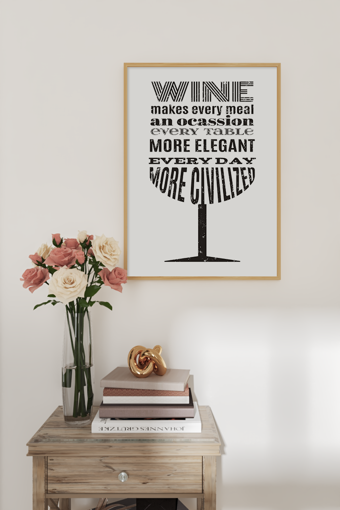 Wine Glass Text Poster