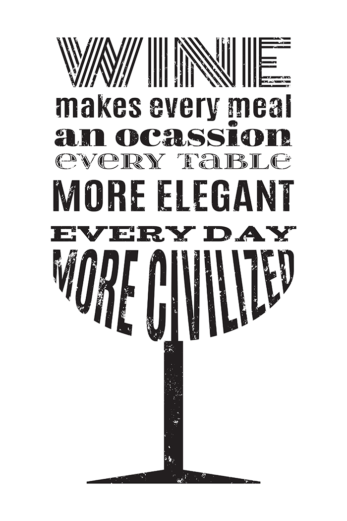 Wine Glass Text Poster