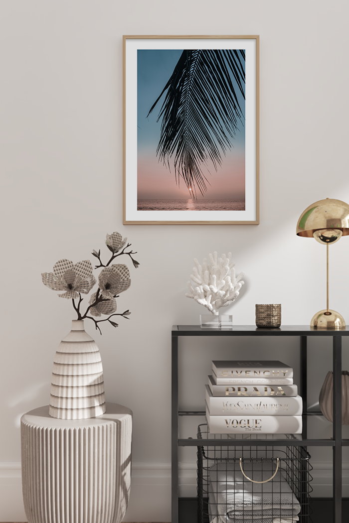 Sunset Tropical Palm Poster