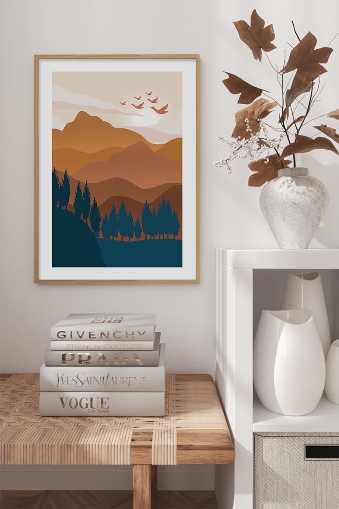 Abstract Brown Mountain Poster