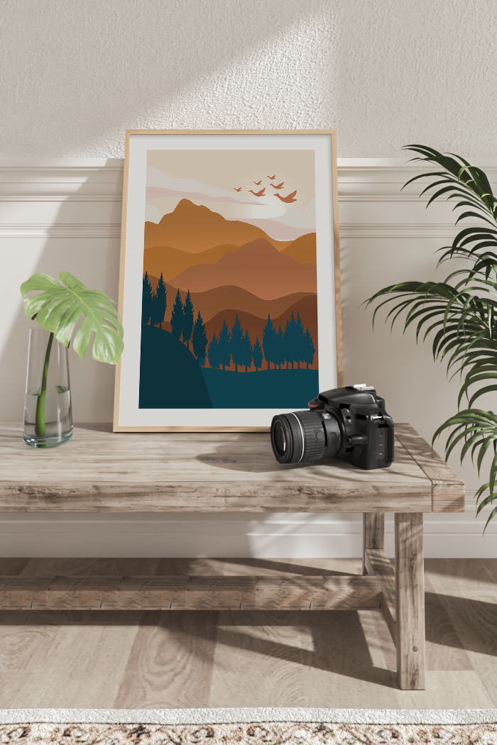 Abstract Brown Mountain Poster