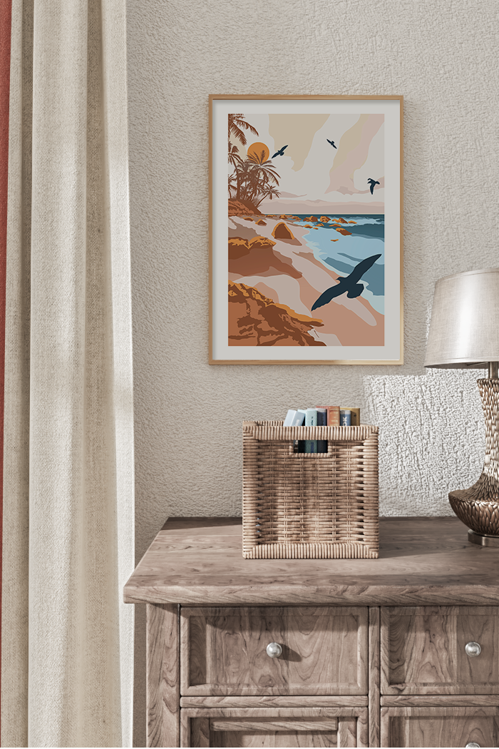 Beach Illustration Poster