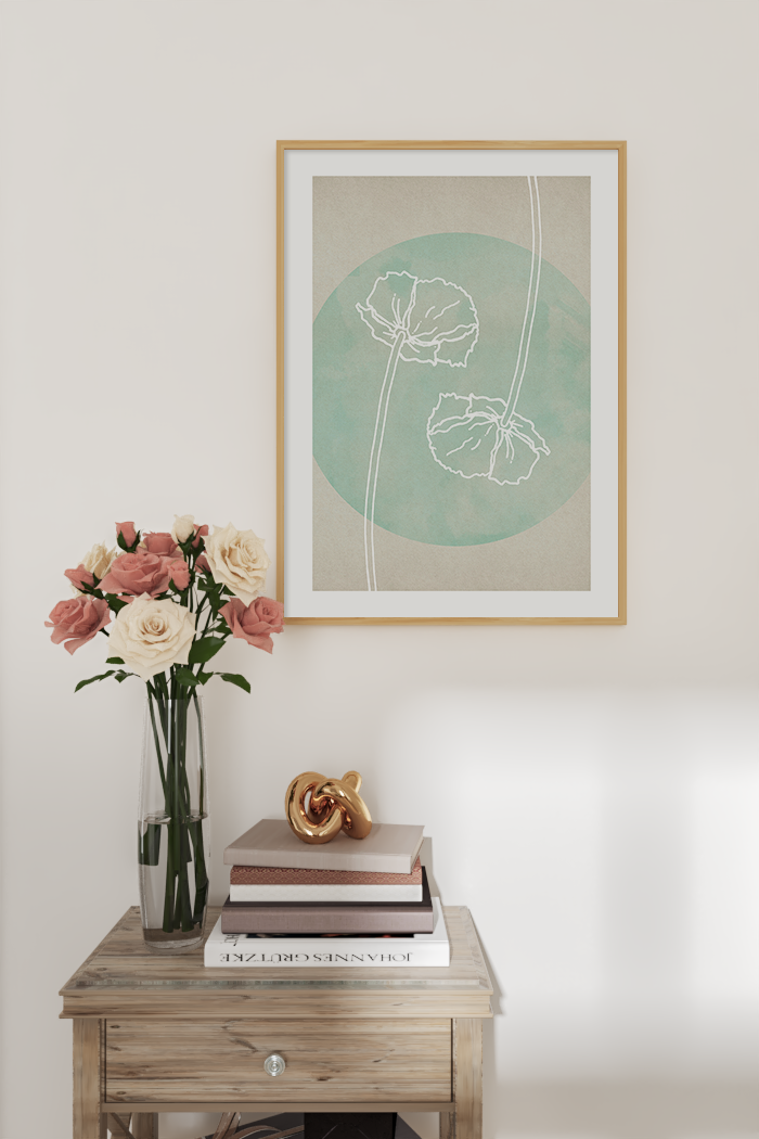 Abstract Line Flower Art