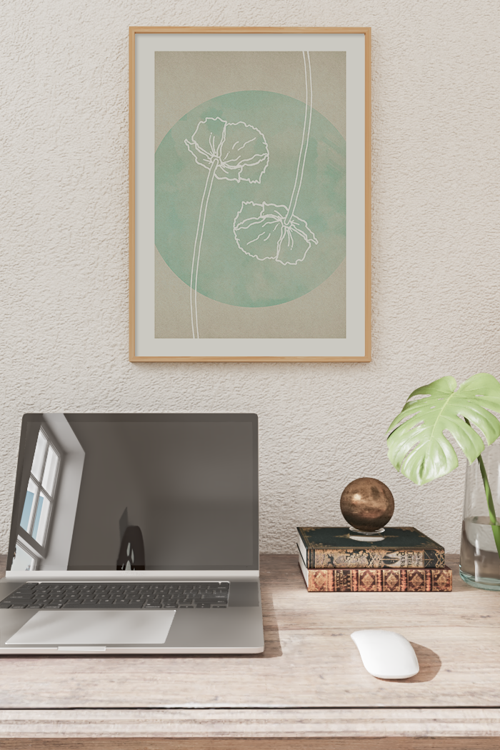 Abstract Line Flower Art