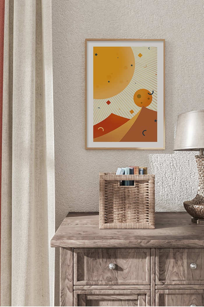 Hot Desert Illustration Poster