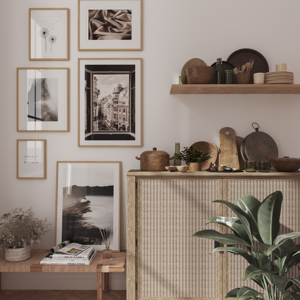 Gallery Wall Inspiration Modern Boho Brown Nature Art Posters for Living Room