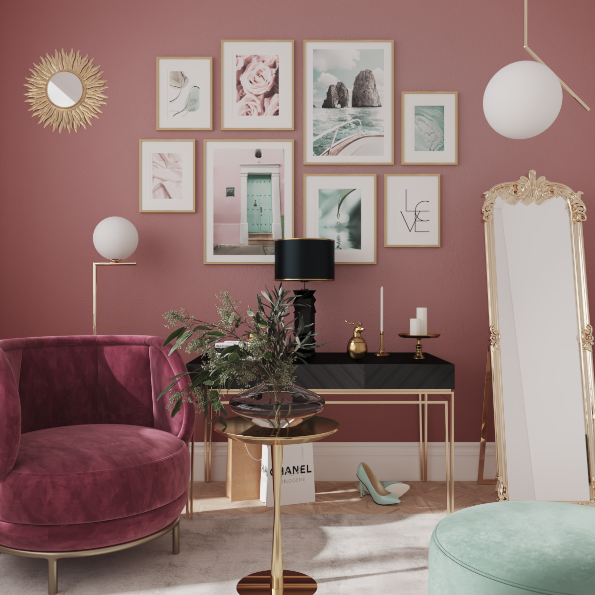 Modern Homes Wall Decor Pink Turquoise Nature Photo Living Room Decor Bedroom For Girl