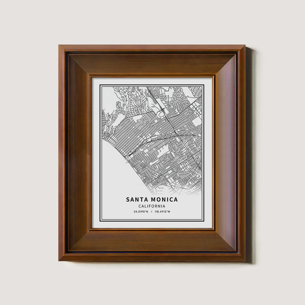 Minimalist Santa Monica City Map Line Art Print