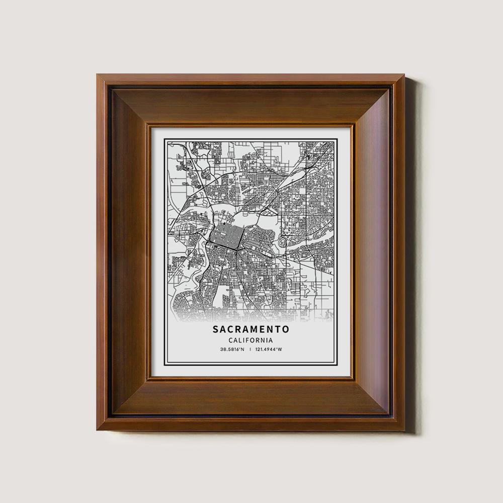 Minimalist Sacramento City Map Line Art Print