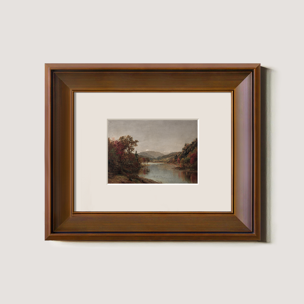 Autumnal River Gorge Watercolor Reverie