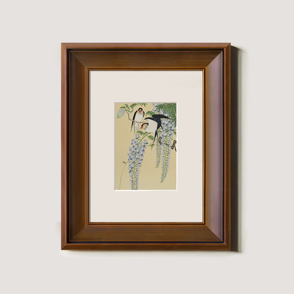 Swallows and Wisteria Trellis - Ukiyo-e Spring Scene