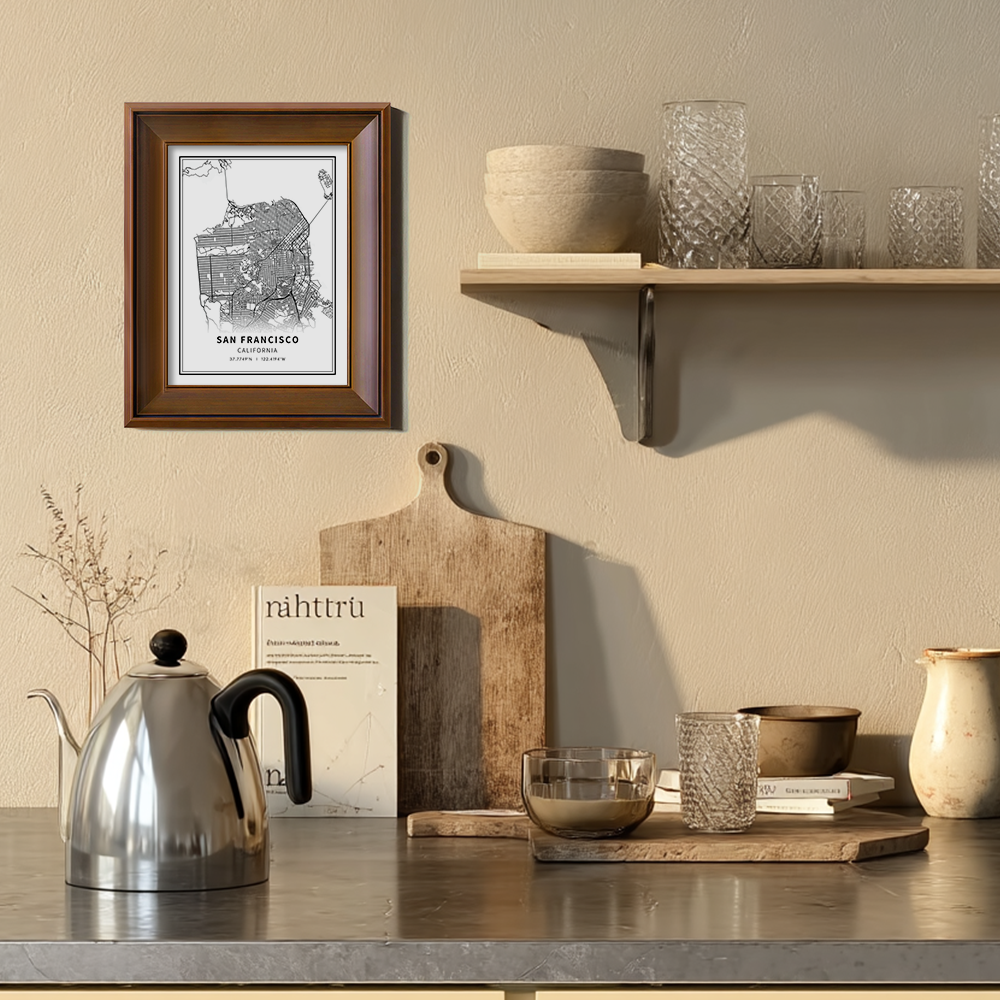 Minimalist San Francisco City Map Line Art Print