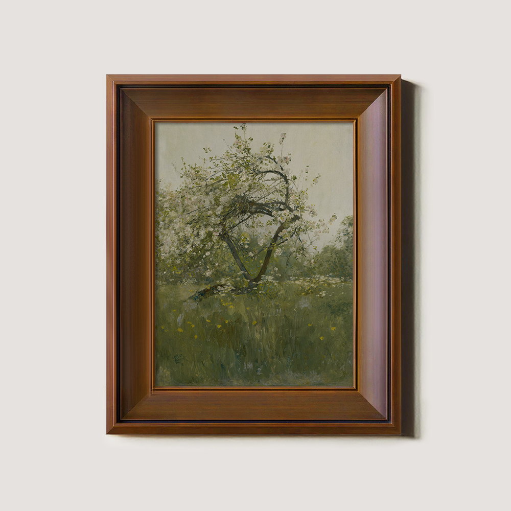 Blossoming Spring Tree in Verdant Meadow