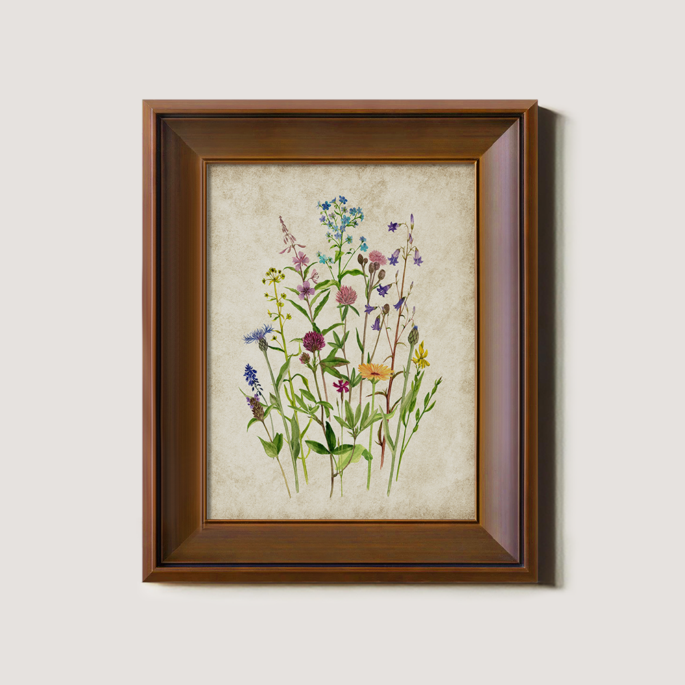 Vibrant Meadow Wildflowers Watercolor Bouquet