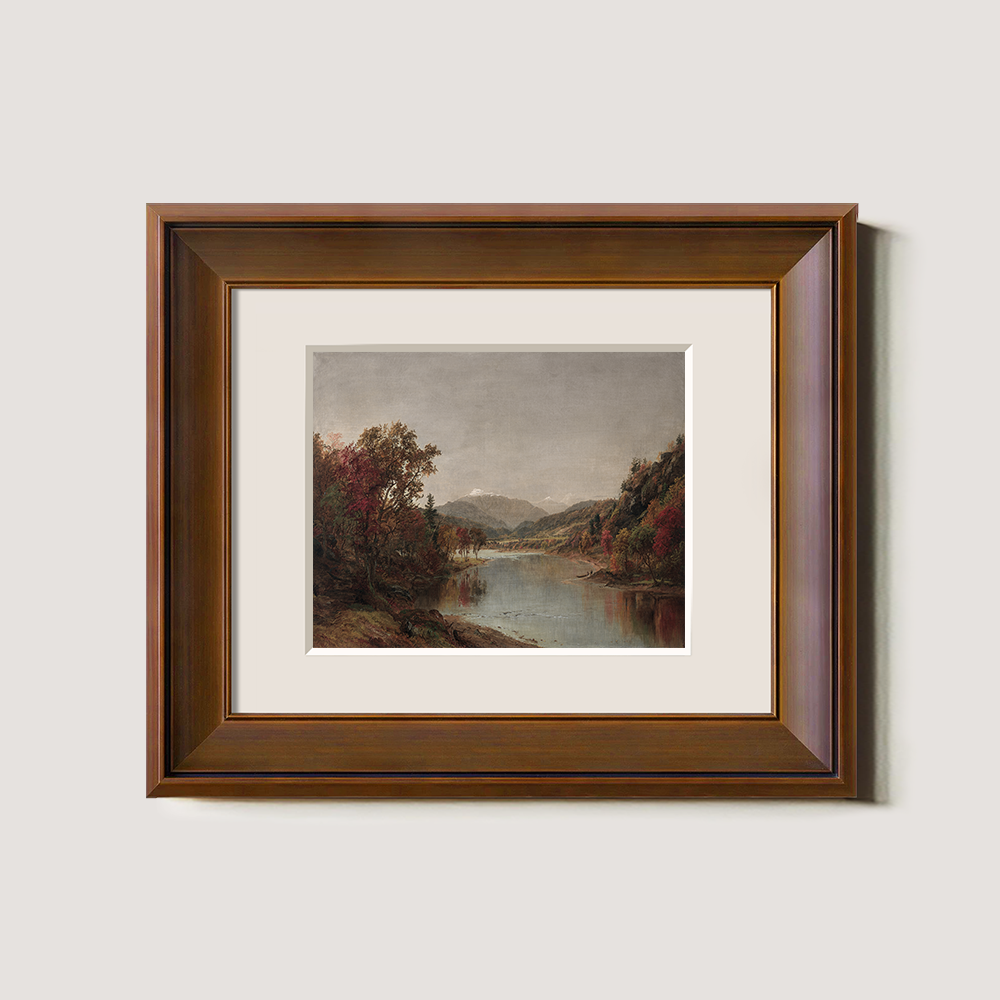 Autumnal River Gorge Watercolor Reverie