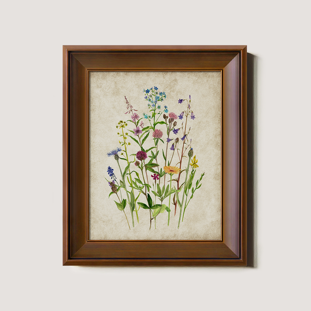 Vibrant Meadow Wildflowers Watercolor Bouquet