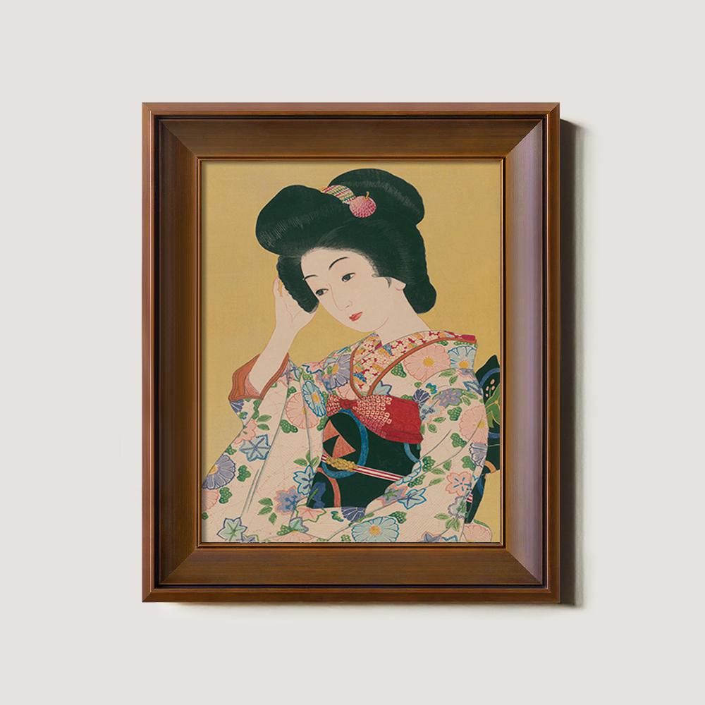 Kimono Beauty in Contemplation - Bijin-ga Print