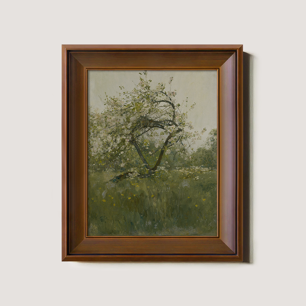 Blossoming Spring Tree in Verdant Meadow
