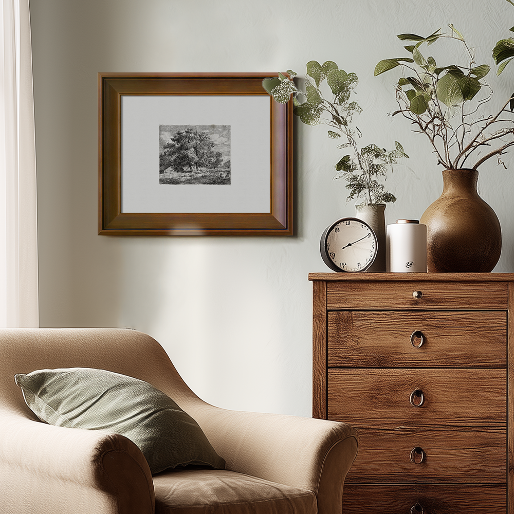 Majestic Canopy Over Cottage Etching Reverie