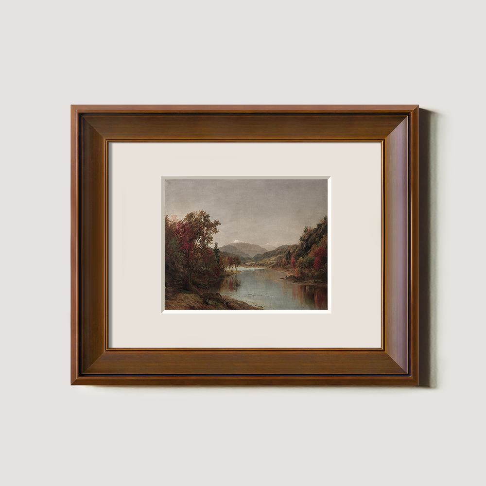 Autumnal River Gorge Watercolor Reverie