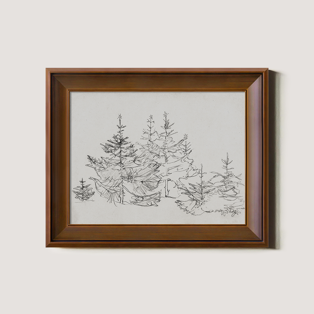 Whispering Fir Grove Ink Silhouette