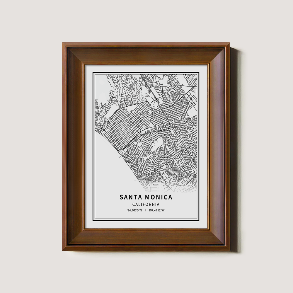 Minimalist Santa Monica City Map Line Art Print
