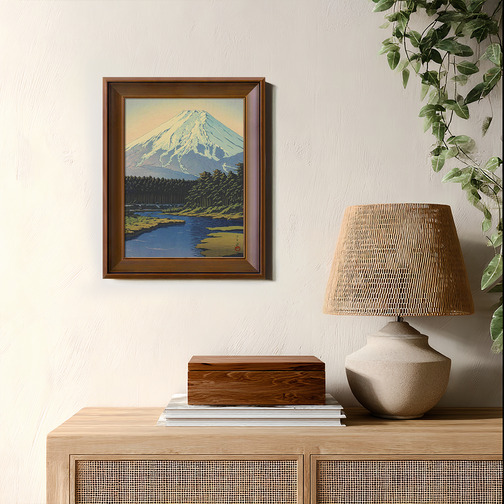 Mount Fuji Over Forest and River