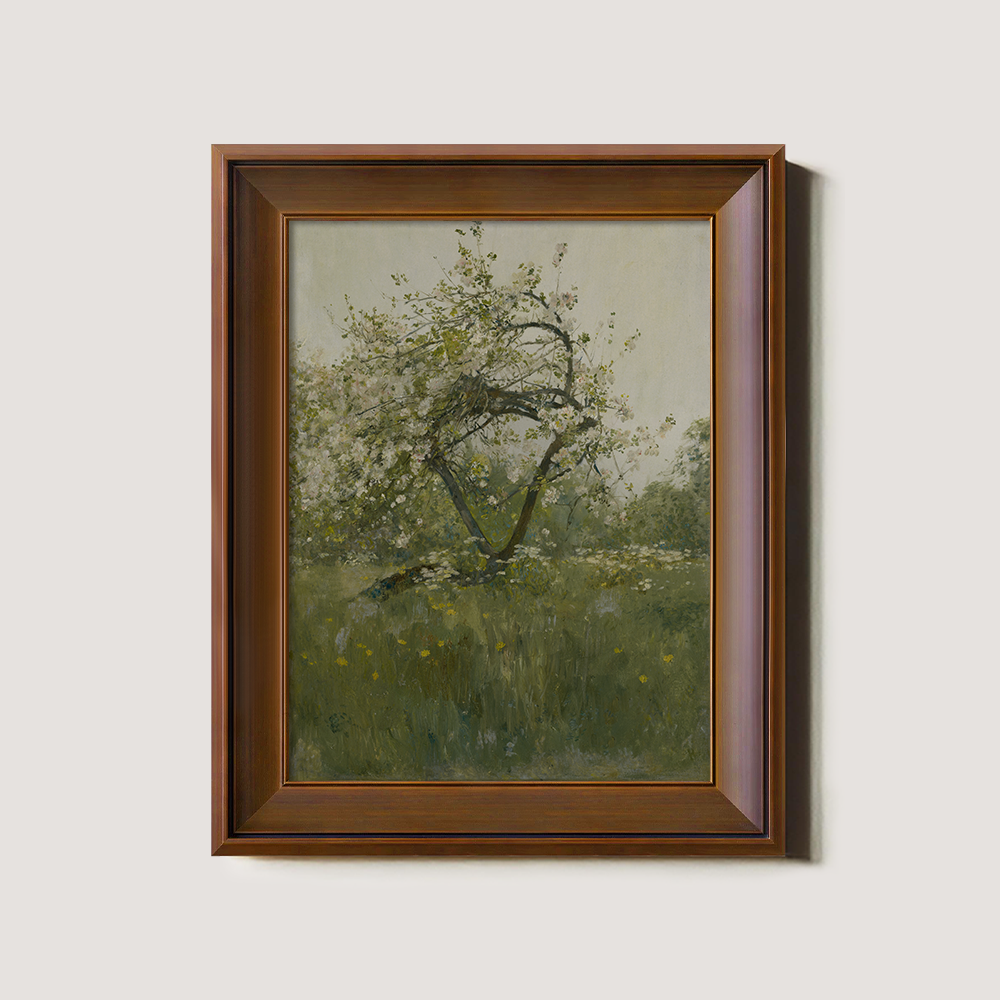 Blossoming Spring Tree in Verdant Meadow