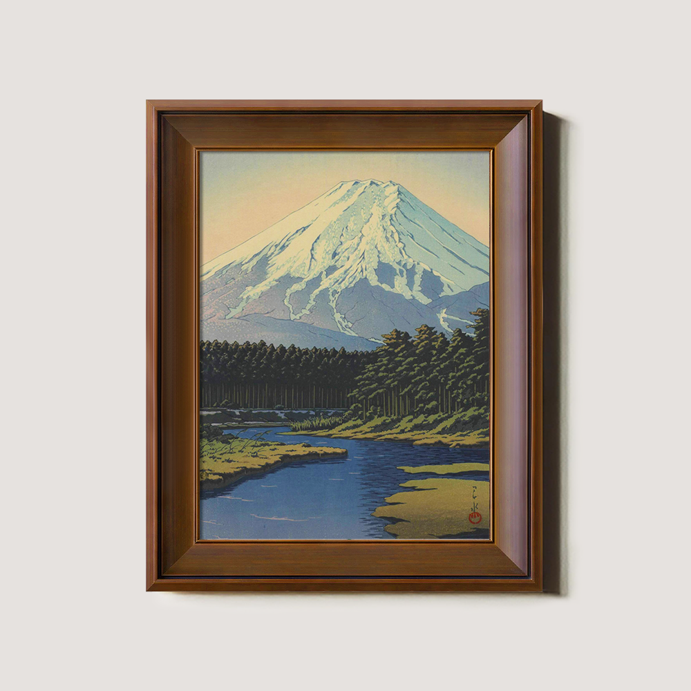 Mount Fuji Over Forest and River