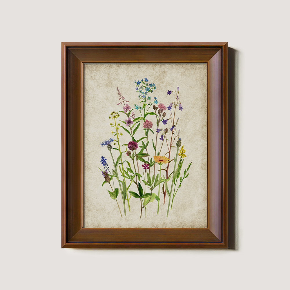 Vibrant Meadow Wildflowers Watercolor Bouquet