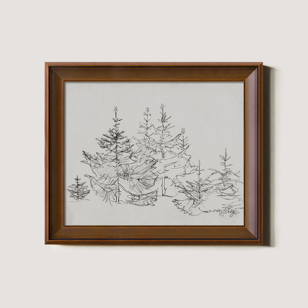 Whispering Fir Grove Ink Silhouette