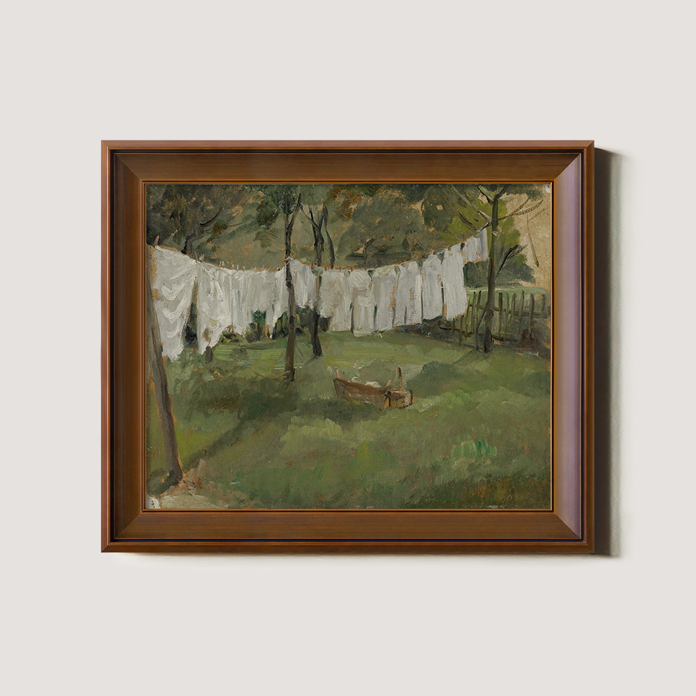 Tranquil Garden Laundry Day with Billowing Linens