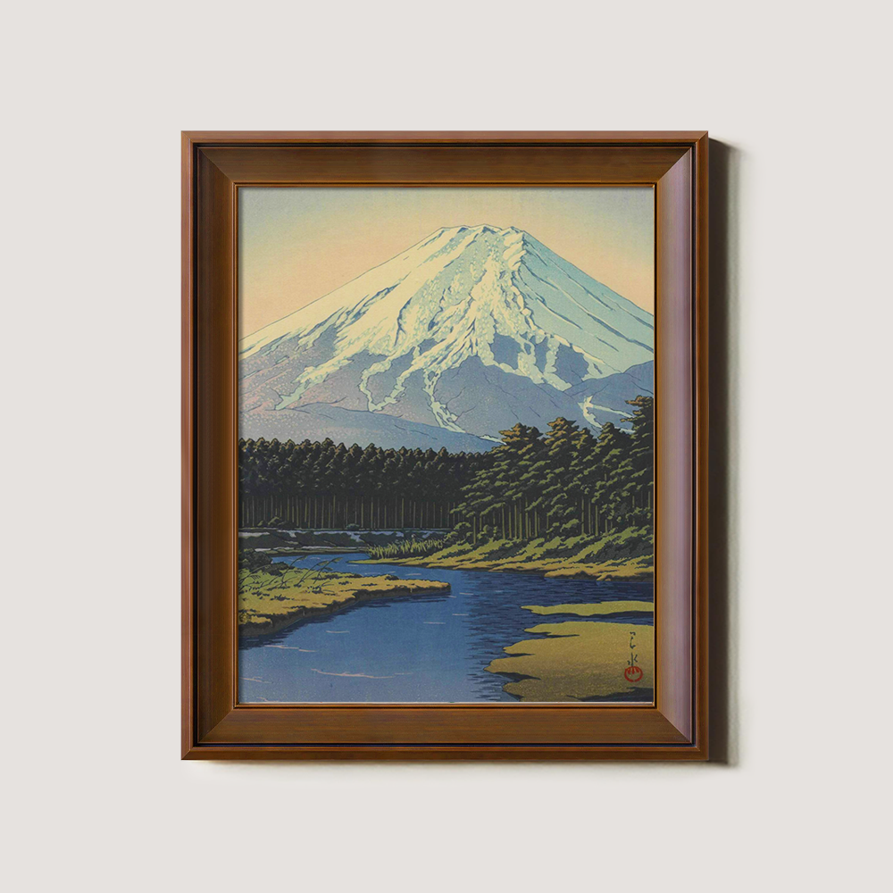 Mount Fuji Over Forest and River