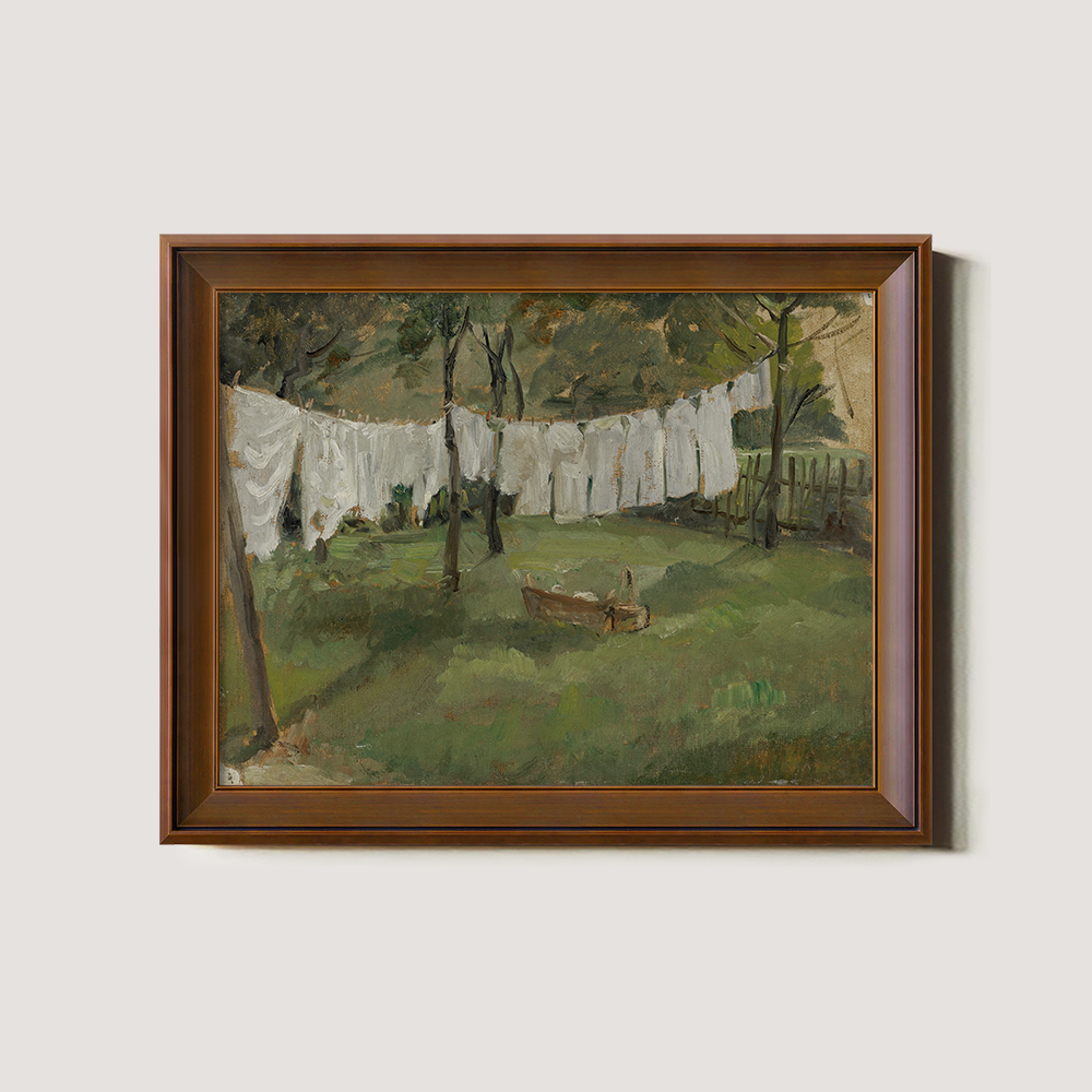 Tranquil Garden Laundry Day with Billowing Linens