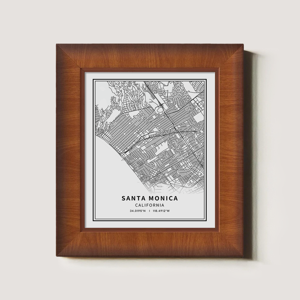 Minimalist Santa Monica City Map Line Art Print