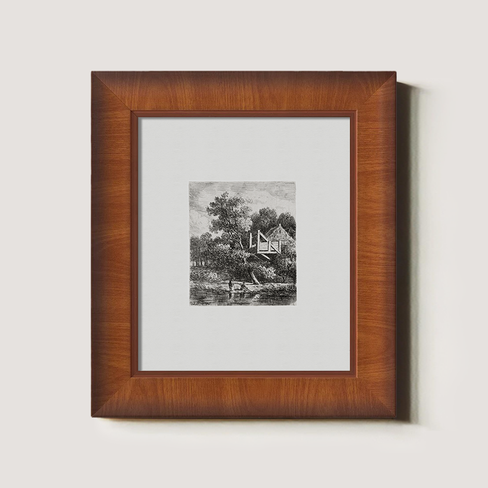 Riverside Cottage Haven Etching Reverie